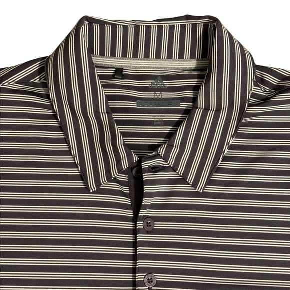 ADIDAS Golf Polo Shirt Men’s Medium Gray Striped - Picture 3 of 6